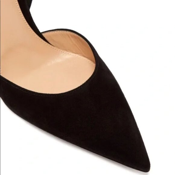Gianvito Rossi Rhia Black Suede Pointed Pumps 39.5 - Picture 6 of 11